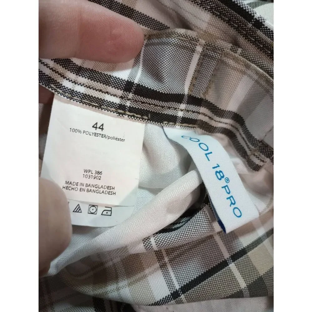 Haggar Shorts Men's 44 Cool 18 Pro Brown Black‎ Plaid